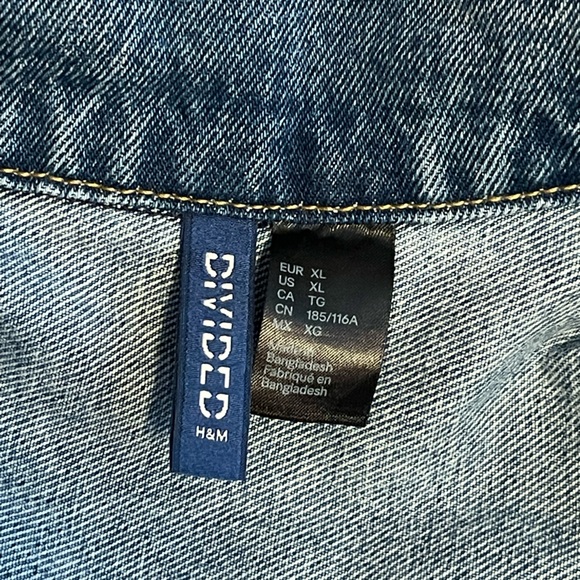 Denim jean jacket XL Unisex distressed - Picture 4 of 5